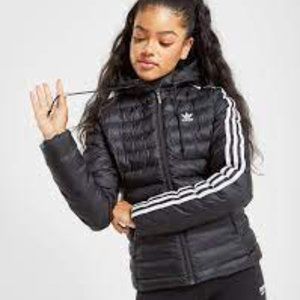 Adidas Original 3 Stripe Padded Jacket in Black Size Sox’s